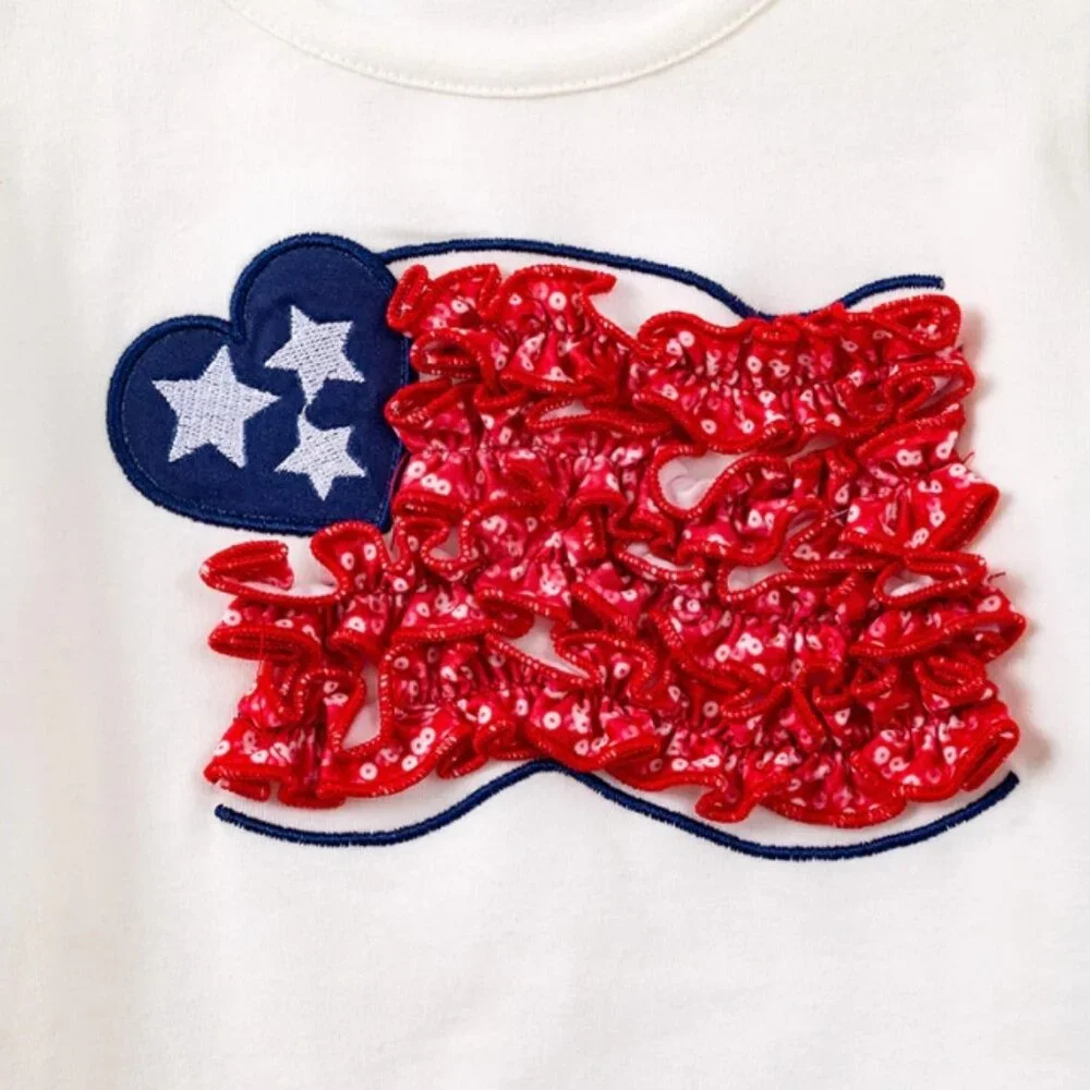 Boutique 4th of July in USA Flag Girls Tutu Skirt Outfit